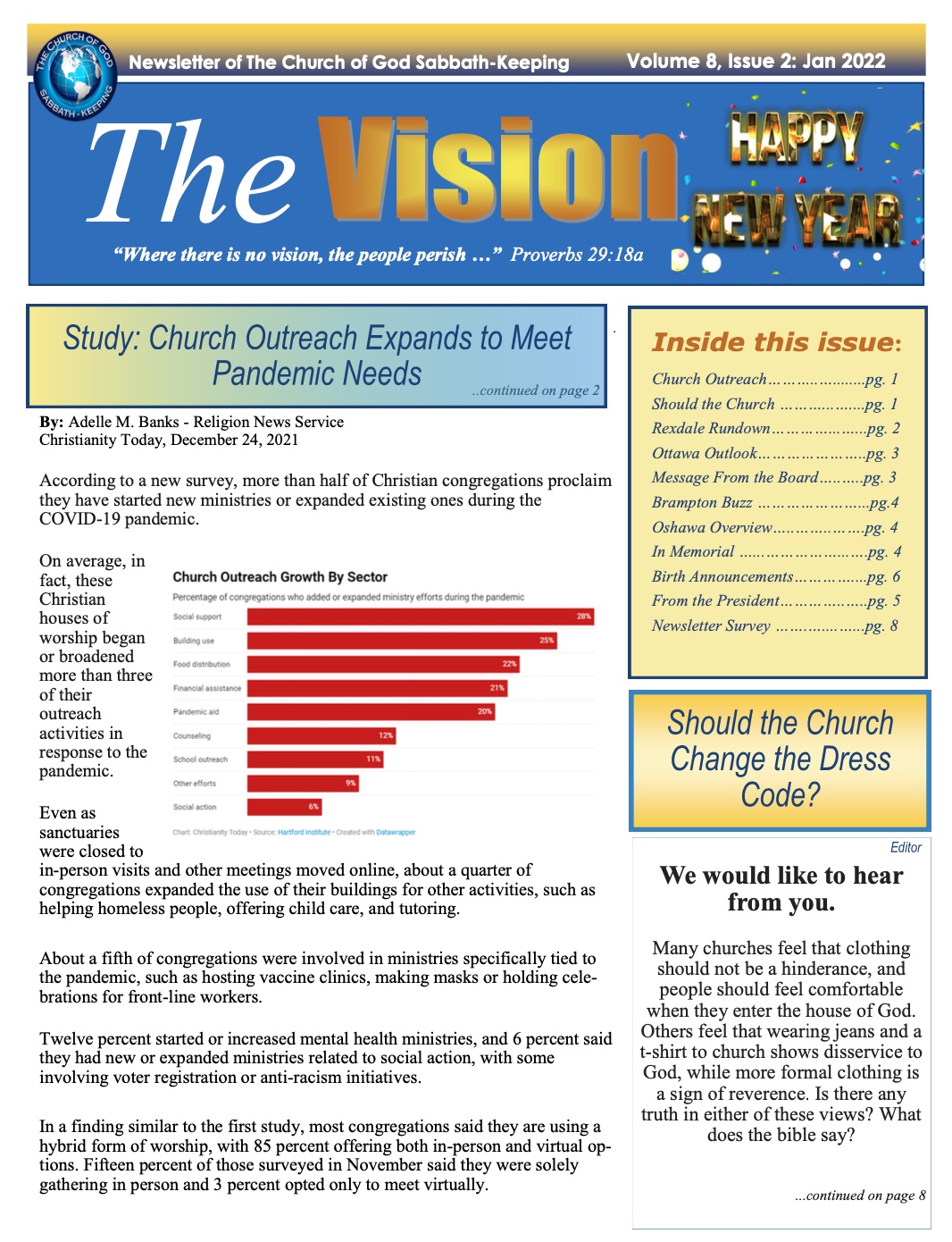 The Vision Newsletter - January 2022, Church of God Sabbath Keeping